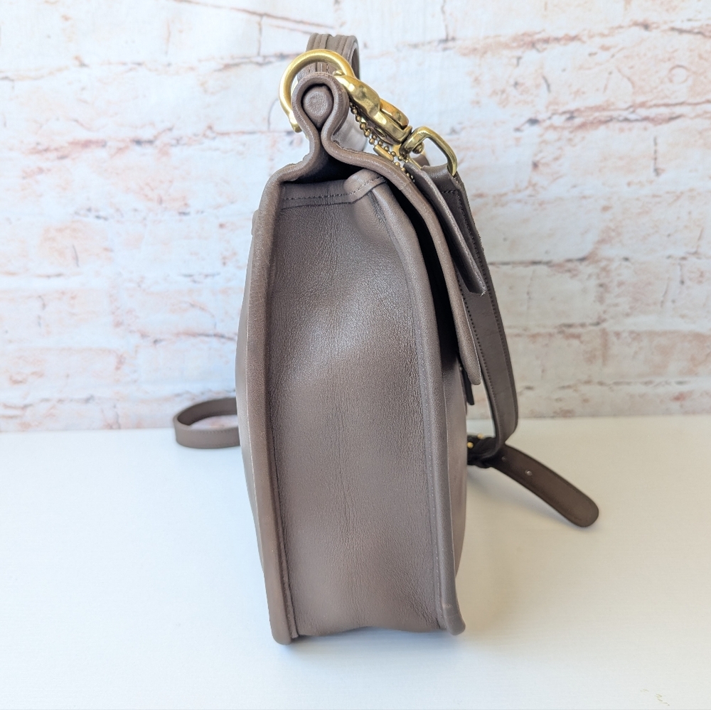 Coach Taupe Leather Top Handle Crossbody Bag with Gold Hardware - Picture 8 of 15